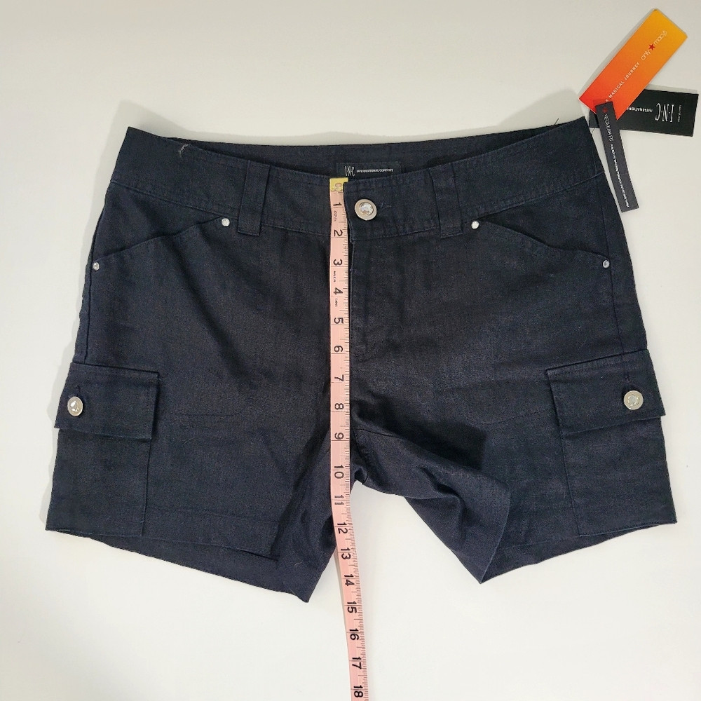 INC Linen Black Shorts. Size 8. - Picture 10 of 12